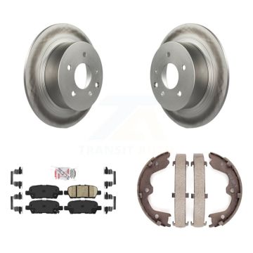 Rear Disc Coated Rotors Ceramic Pads And Parking Brake Shoes Kit For Nissan Altima KGA-106719