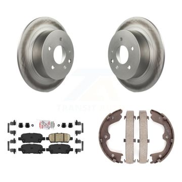 Rear Disc Coated Rotors Ceramic Pads And Parking Brake Shoes Kit For Nissan Altima KGA-106720