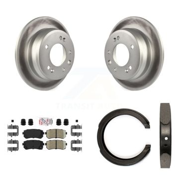 Rear Disc Coated Rotors Ceramic Pads And Parking Shoes Kit For 2011-2016 Kia Sportage FWD KGA-106728