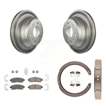 Rear Disc Coated Rotors Ceramic Pads & Parking Shoes Kit For Chevrolet GMC Trailblazer XL KGA-106758