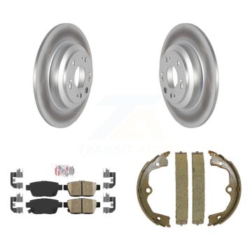 Rear Disc Coated Rotors Ceramic Pads And Parking Brake Shoes Kit For 2009-2014 Acura TL KGA-106759