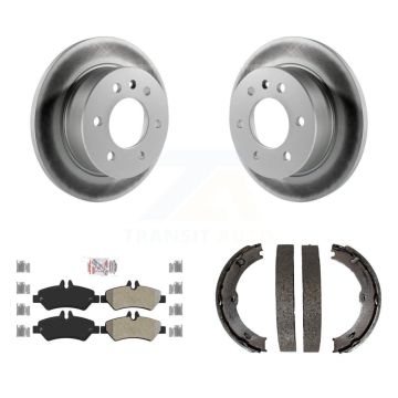 Rear Disc Coated Rotors Semi-Metallic Pads Parking Shoes Kit For Sprinter 2500 Dodge 3500 KGA-106767