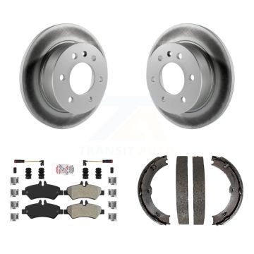 Rear Disc Coated Rotors Semi-Metallic Pads Parking Shoes Kit For Sprinter 2500 Dodge 3500 KGA-106768