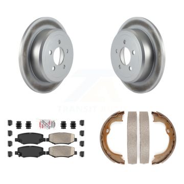 Rear Disc Coated Rotors Ceramic Pads Parking Brake Shoes Kit For Jeep Liberty Dodge Nitro KGA-106770