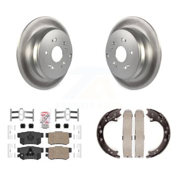 Rear Disc Coated Rotors Ceramic Pads And Parking Brake Shoes Kit For Honda CR-V Acura RDX KGA-106776