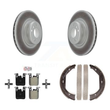 Rear Disc Coated Rotors Semi-Metallic Pads And Parking Shoes Kit For BMW 328i 320i xDrive KGA-106784