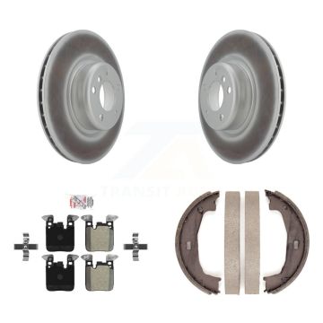 Rear Disc Coated Rotors Semi-Metallic Pads And Parking Shoes Kit For BMW 230i xDrive 228i KGA-106786