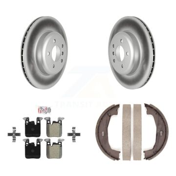 Rear Disc Coated Rotors Semi-Metallic Pads And Parking Shoes Kit For BMW 428i xDrive 328i KGA-106795