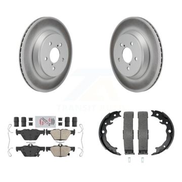 Rear Disc Coated Rotors Ceramic Pads And Parking Brake Shoes Kit For Subaru Crosstrek KGA-106806