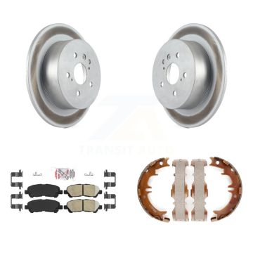 Rear Disc Coated Rotors Ceramic Pads & Parking Shoes Kit For 2008-2013 Toyota Highlander KGA-106842