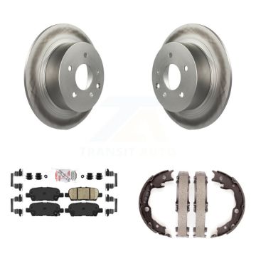 Rear Disc Coated Rotors Ceramic Pads And Parking Brake Shoes Kit For Nissan Sentra Juke KGA-106844