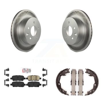 Rear Disc Coated Rotors Ceramic Pads And Parking Brake Shoes Kit For Nissan LEAF Juke KGA-106845