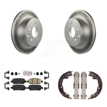 Rear Disc Coated Rotors Ceramic Pads And Parking Brake Shoes Kit For Nissan LEAF Juke KGA-106846