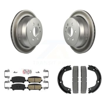 Rear Disc Coated Rotors Ceramic Pads Parking Shoes Kit For Chevrolet Colorado GMC Canyon KGA-106855