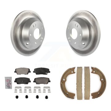 Rear Disc Coated Rotors Ceramic Pads & Parking Shoes Kit For Hyundai Santa Fe Kia Sorento KGA-106873