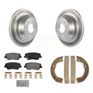 Rear Disc Coated Rotors Ceramic Pads & Parking Shoes Kit For Hyundai Santa Fe Kia Sorento KGA-106874