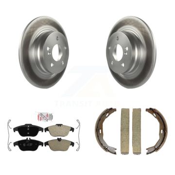 Rear Disc Coated Rotors Semi-Metallic Pads Parking Shoes Kit For Mercedes-Benz C300 C250 KGA-106875