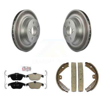 Rear Disc Coated Rotors Semi-Metallic Pads And Parking Shoes Kit For Mercedes-Benz GLK350 KGA-106876