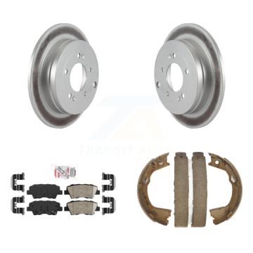 Rear Disc Coated Rotors Ceramic Pads Parking Shoes Kit For 2010 Hyundai Azera To 07 06 09 KGA-106904