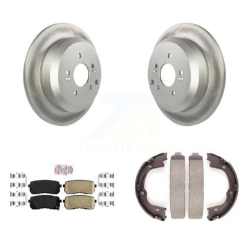 Rear Disc Coated Rotors Ceramic Pads And Parking Shoes Kit For 2007-2012 Hyundai Veracruz KGA-106910