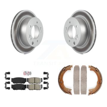 Rear Disc Coated Rotors Semi-Metallic Pads & Parking Shoes Kit For 2003-2006 Kia Sorento KGA-106912