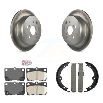 Rear Disc Coated Rotors Ceramic Pads And Parking Brake Shoes Kit For Lexus IS250 KGA-106917