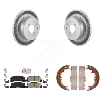 Rear Disc Coated Rotors Ceramic Pads And Parking Shoes Kit For 1999-2003 Lexus RX300 AWD KGA-106924
