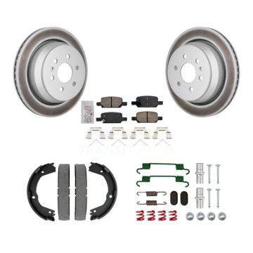 Rear Disc Coated Rotors Ceramic Pads Parking Shoes & Hardware Kit For Chevrolet Colorado KGA-106931