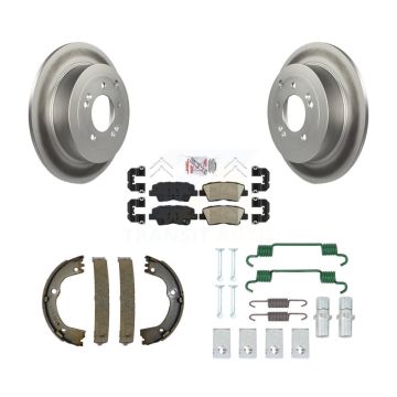 Rear Disc Coated Rotors Ceramic Pads Parking Shoes & Hardware Kit For Hyundai Tucson Kia KGA-106949