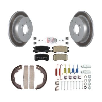 Rear Disc Coated Rotors Ceramic Pads Parking Shoes And Hardware Kit For Mitsubishi Lancer KGA-107037
