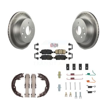 Rear Disc Coated Rotors Ceramic Pads Parking Shoes And Hardware Kit For Nissan LEAF Juke KGA-107061