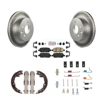 Rear Disc Coated Rotors Ceramic Pads Parking Shoes And Hardware Kit For Nissan LEAF Juke KGA-107062