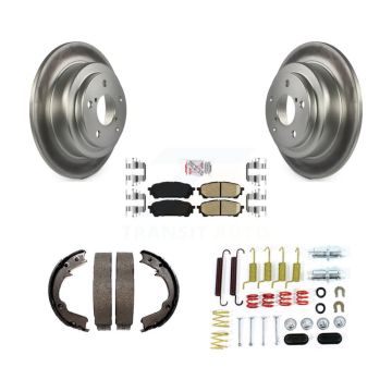 Rear Disc Coated Rotors Ceramic Pads Parking Shoes & Hardware Kit For Subaru Impreza Saab KGA-107099