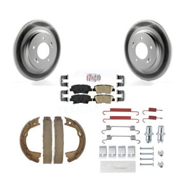 Rear Disc Coated Rotors Ceramic Pads Parking Shoes & Hardware Kit For Kia Optima LX/EX/SX KGA-107296