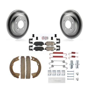 Rear Disc Coated Rotors Ceramic Pads Parking Shoes Hardware Kit For Hyundai Sonata Azera KGA-107300
