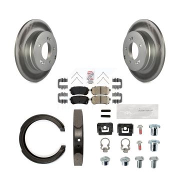 Rear Disc Coated Rotors Ceramic Pads Parking Brake Shoes And Hardware Kit For Kia Optima KGA-107302