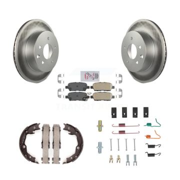Rear Disc Coated Rotors Ceramic Pads Parking Shoes And Hardware Kit For Nissan Rogue LEAF KGA-107313