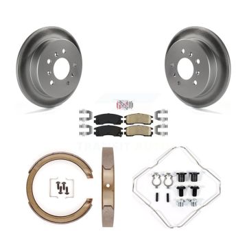 Rear Disc Coated Rotors Ceramic Pads Parking Shoes & Hardware Kit For Chevrolet Impala Am KGA-107348