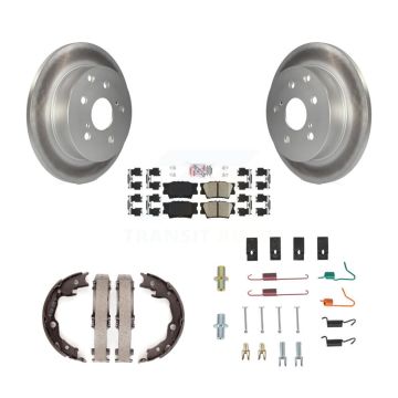 Rear Disc Coated Rotors Ceramic Pads Parking Shoes And Hardware Kit For Toyota RAV4 Lexus KGA-107394