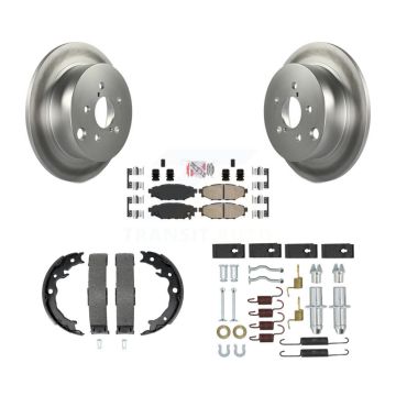 Rear Disc Coated Rotors Ceramic Pads Parking Shoes & Hardware Kit For Subaru Crosstrek XV KGA-107431