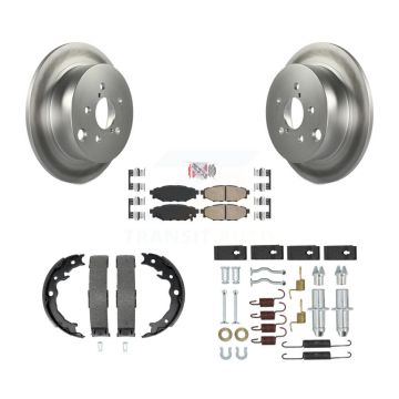 Rear Disc Coated Rotors Ceramic Pads Parking Shoes & Hardware Kit For Subaru Crosstrek XV KGA-107432