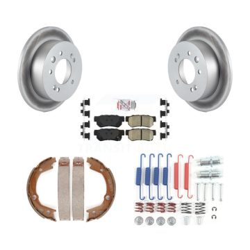Rear Disc Coated Rotors Ceramic Pads Parking Brake Shoes Hardware Kit For Hyundai Elantra KGA-107440