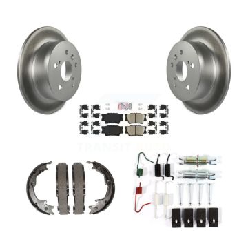 Rear Disc Coated Rotors Ceramic Pads Parking Shoes & Hardware Kit For Toyota Camry Lexus KGA-107459