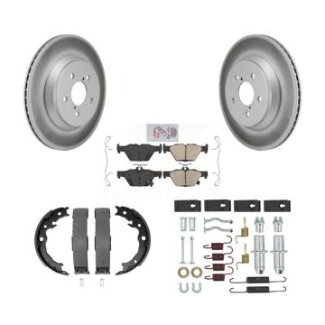 Rear Disc Coated Rotors Ceramic Pads Parking Shoes And Hardware Kit For Subaru Crosstrek KGA-107470