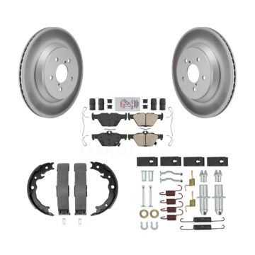 Rear Disc Coated Rotors Ceramic Pads Parking Shoes And Hardware Kit For Subaru Crosstrek KGA-107471