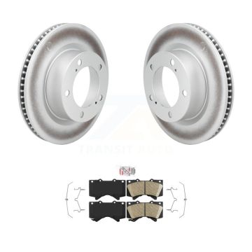 Front Coated Disc Brake Rotors And Ceramic Pads Kit For Lexus LX570 Toyota Land Cruiser KGA-107508