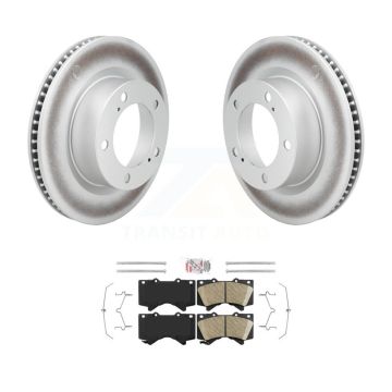 Front Coated Disc Brake Rotors And Ceramic Pads Kit For Lexus LX570 Toyota Land Cruiser KGA-107509