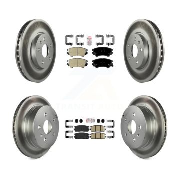 Front Semi-Metallic Rear Ceramic Pads And Coated Disc Brake Rotors Kit For GMC Terrain KGA-107531