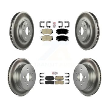 Front Semi-Metallic Rear Ceramic Pads And Coated Disc Brake Rotors Kit For GMC Terrain KGA-107532