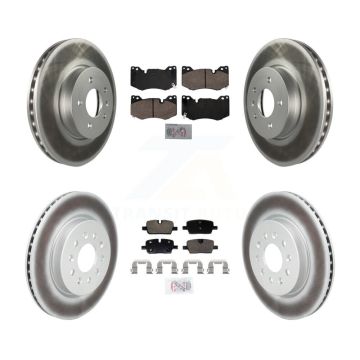 Front Rear Ceramic Pads And Coated Disc Brake Rotors Kit For Cadillac CT4 KGA-107536
